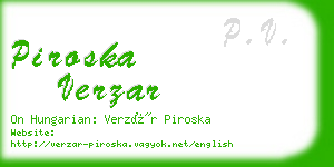 piroska verzar business card